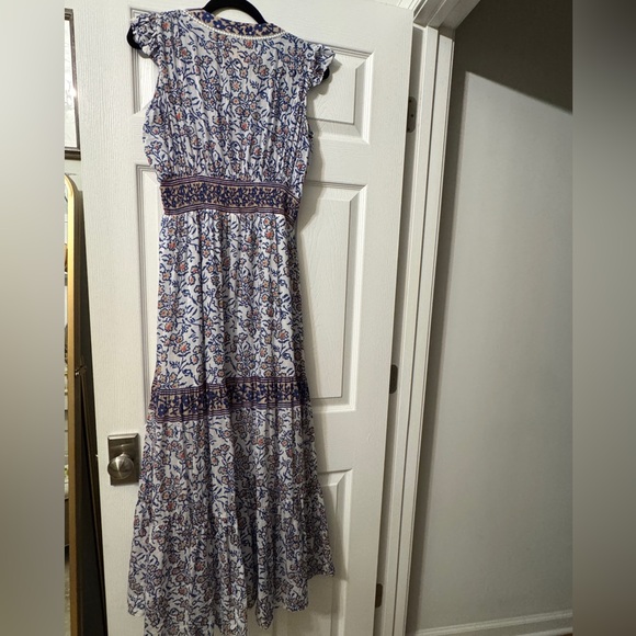 Floral Maxi Dress - Blue and White - Picture 7 of 14